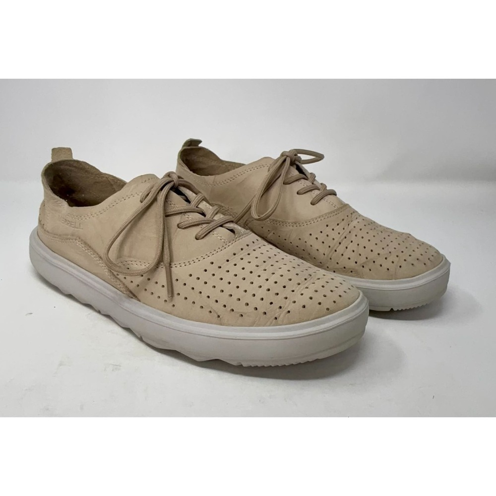 Merrell Air-Cushion Around Town Sneaker Womens Sz 8 Sandstone Leather Lace Up‎